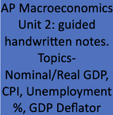 AP Macroeconomics- Unit 2 guided notes + practice (GDP, CP
