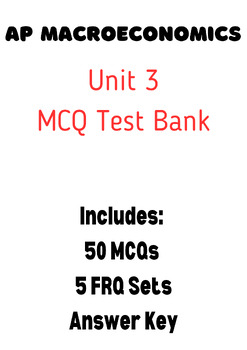 Preview of AP Macroeconomics- Unit 3 MCQ Test Bank