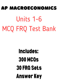 Preview of AP Macroeconomics- Units 1-6 MCQ FRQ Test Bank