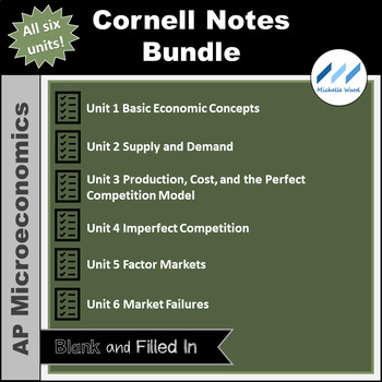 Preview of AP Micro - Cornell Notes Bundle - All Six Units | Print and Digital