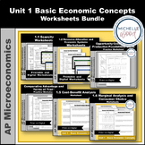 AP Micro Microeconomics Unit 1 Worksheets Bundle