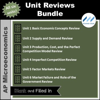 Preview of AP Micro Microeconomics - Unit Reviews - All Six Units | Print and Digital