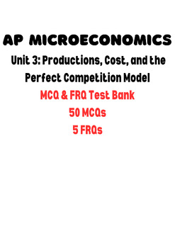 Preview of AP Microeconomics- Unit 3 MCQ FRQ Test Bank