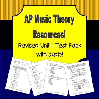 Preview of AP Music Theory Unit 1 Test Pack