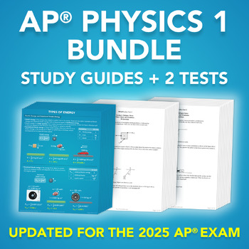 Preview of AP® Physics 1 Bundle - All Study Guides & Equation Sheet + 2 MCQ Practice Tests