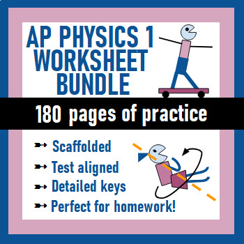Preview of AP Physics 1 Practice Worksheets Bundle w/ Full Keys