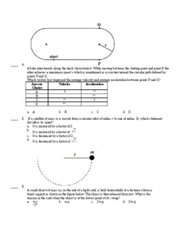 AP Physics 1: Unit 3 Test Circular Motion and Gravitation TPT
