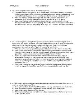 ap physics 1 homework conservation of energy