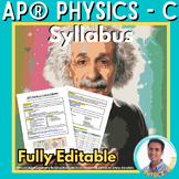 AP® Physics C Mechanics - Editable Syllabus Template | Fir