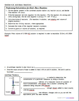 AP Power Point and Guided Notes: Solution Stoichiometry and Chemical ...
