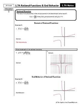 Preview of AP® PreCalculus Topic 1.7 Rational Functions and End Behavior (part A)