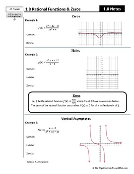 Precalculus rational functions | TPT