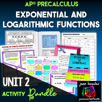 Preview of AP PreCalculus Unit 2 Exponential and Logarithmic Functions Activity Bundle