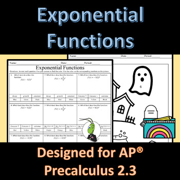 Preview of AP Precalculus Exponential Functions Color by Number Activity 2.3