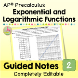 AP Precalculus Guided Notes Exponential and Logarithmic Functions