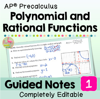 Preview of AP Precalculus Guided Notes Polynomial and Rational Functions