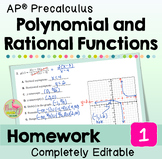 AP Precalculus Homework Polynomial and Rational Functions