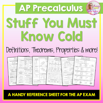 Preview of AP Precalculus Stuff You Must Know Cold