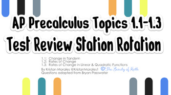 Preview of AP Precalculus Topic 1.1-1.3 Station Rotation