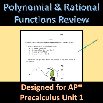 Preview of AP® Precalculus Unit 1 Review Activity Polynomial and Rational Functions