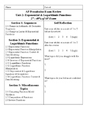 AP Precalculus Unit 2 AP Exam Review