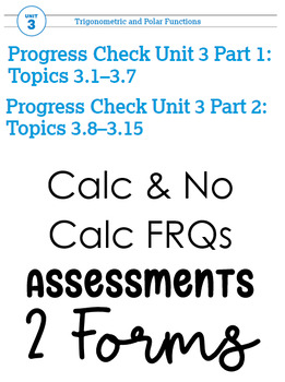 Preview of AP Precalculus Unit 3 Editable FRQ Assessments