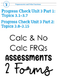 AP Precalculus Unit 3 Editable FRQ Assessments