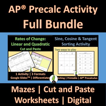 Preview of AP Precalculus Units 1-3 Activity Bundle | Google Slides | Google Sheets