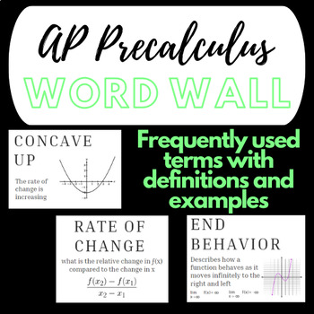 Preview of AP Precalculus Vocabulary Word Wall