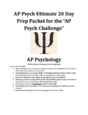 ULTIMATE AP Psychology 20 Day Exam Review Packet - Revised