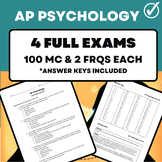 AP Psychology - 4 Full Practice Exams with Answer Keys (20