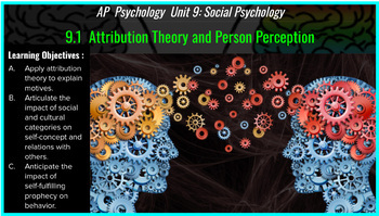Preview of AP Psychology 9.1 Attribution Theory and Person Perception comprehensive lecture