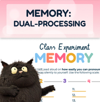 Preview of AP Psychology - ACTIVITY - Memory - Dual-Processing
