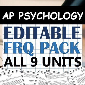 Preview of EDITABLE AP Psychology / AP Psych Free-Response Question / FRQ Pack!