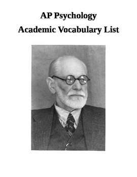 Preview of AP Psychology Academic Vocabulary Term List Sorted by Chapter