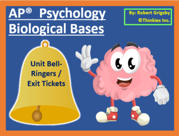 Preview of AP Psychology - Biological Bases Unit Bell Ringers / Warm Ups / Exit Tickets