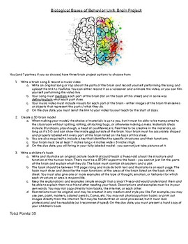 Preview of AP Psychology: Brain Project (with 3 project options)