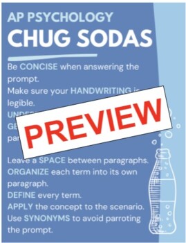 Preview of AP Psychology CHUG SODAS Poster