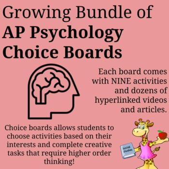 Preview of AP Psychology Choice Boards Bundle - Hyperdocs (30% Savings)