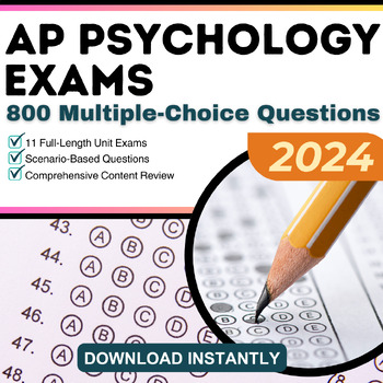 Preview of AP Psychology Exam: 800 Multiple-Choice Questions - Test Prep/Review - 11 Units