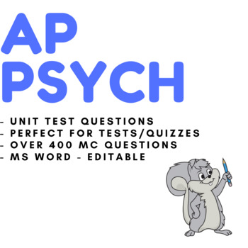 Preview of AP Psychology Exam Questions and Answers for ALL Unit Tests, Exam,Quizzes,Review