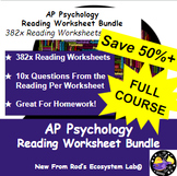 AP Psychology FULL YEAR Complete Reading Worksheet Bundle 