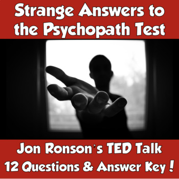Preview of AP Psychology Jon Ronson TED Talk- Strange Answers to the Psychopath Test