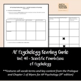 AP Psychology Reading Guide - Unit #1, Scientific Foundati
