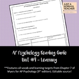 AP Psychology Reading Guide - Unit #4: Learning