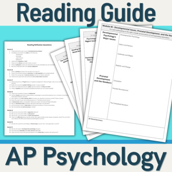 Preview of AP Psychology - Reading Guide (Unit 6: Development) Modules 45-54