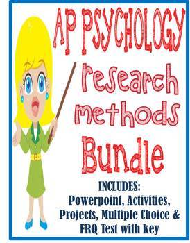 Preview of AP Psychology Research Methods unit BUNDLE Powerpoint activities test