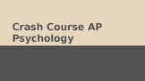 AP Psychology Review/Test Prep Crash Course in AP Psych PPT