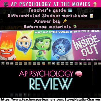 Preview of AP Psychology Review With Pixar's Inside Out: Movie Guide and Student Worksheets
