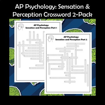AP Psychology Sensation and Perception Crossword Puzzle 2 Pack TpT